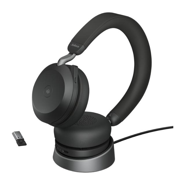 Jabra Evolve2 75, MS Stereo, W. Stand, USB-A